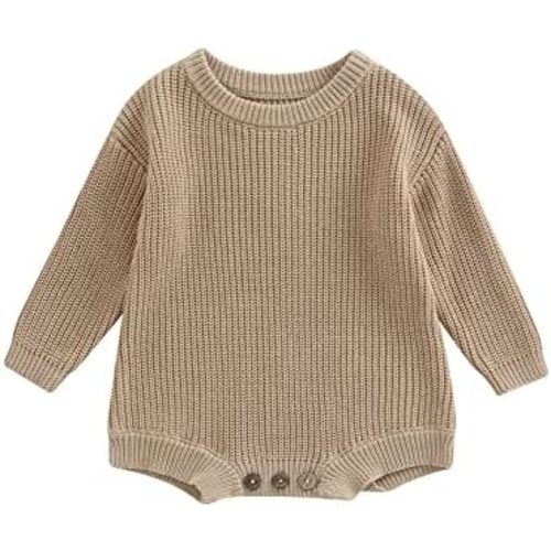 Newborn Baby Romper Sweater Embroidery Knit Pullover Warm Sweatshirt Romper Fall Winter Clothes