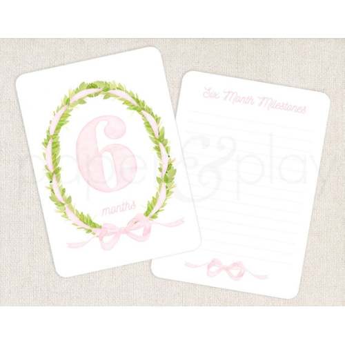 Watercolor Pink Baby Milestone Cards - Etsy