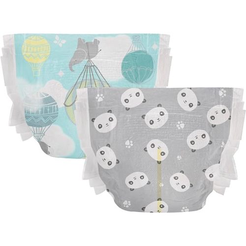 The Honest Company Clean Conscious Diapers for Sensitive Skin | Hypoallergenic, Fragrance Free | Gender Neutral Prints | Club Box, Size Newborn, 72 Count