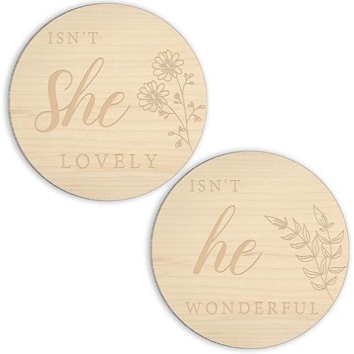 6" Double Sided Gender Reveal Wooden Sign, Boy Or Girl Pregnancy Announcement, He Or She Photography Prop, Gift for New Mom, Baby Shower, Gender Reveal, Crib & Nursery Decorations