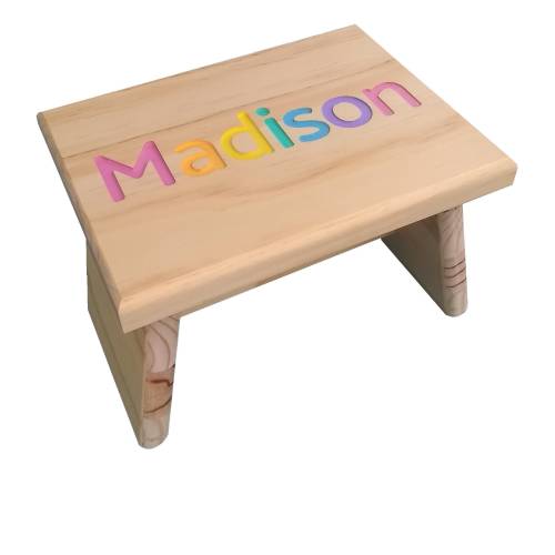 Personalized Kids Step Stool Primary or Pastel Colors. Solid Colors available upon request.