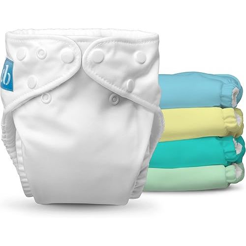 Charlie Banana Cloth Diapers, Reusable, Washable, Adjustable One Size Diaper, for Babies and Toddlers, with Absorbent Inserts - Pastel, 5 Pack