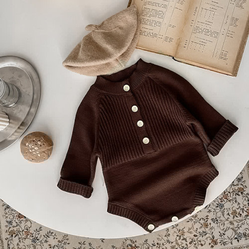 Baby Knit Brown Bodysuit