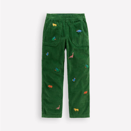 Pull-on Cord Pants-Prehistoric Animals Embroidery | Boden USA