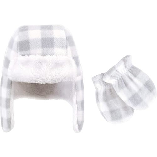 Hudson Baby Unisex Baby Fleece Trapper Hat and Mitten Set