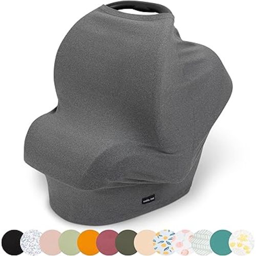 Breathable Nursing Cover Up and Car Seat Cover for Babies Simka Rose - Breastfeeding Cover for Baby Boy & Girl - Adjustable Stretchy Infant Carseat Canopy Carrier Cover for Summer - Must Have Registry