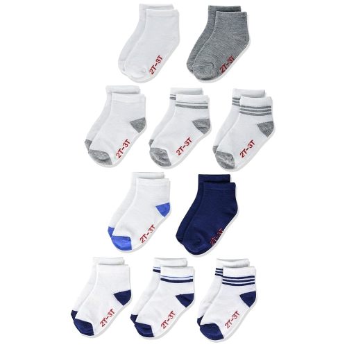 Hanes Baby and Toddler, Non-Slip Grip Ankle Socks, Boys' and Girls', Multipacks