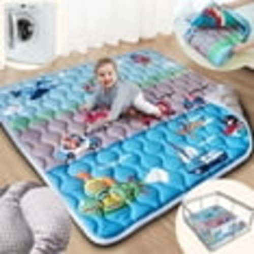Beavtaens Baby Play Mat for Floor, Fits 50x50 Playpen, Super Soft, Non-Slip, for Ages 0-4 (Vehicles)
