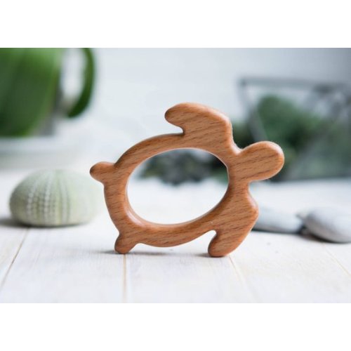 Organic Wooden Teether Turtle. Teething Toy. Teething ring. Natural Baby Toy. Eco Friendly Infant Toy. Newborn gift.