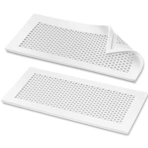 NiHome Baby Proofing Vent Covers for Home Floor Wall Ceiling Vent Registers, Protective Soft Silicone Vent Covers, Child Proof Floor Air Vent Cover Prevents Small Item from Falling Set of 2 (White)