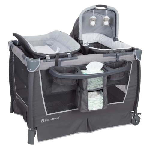Baby Trend Retreat Nursery Center Playard | Portable Playard with Bassinet and Changing Table
