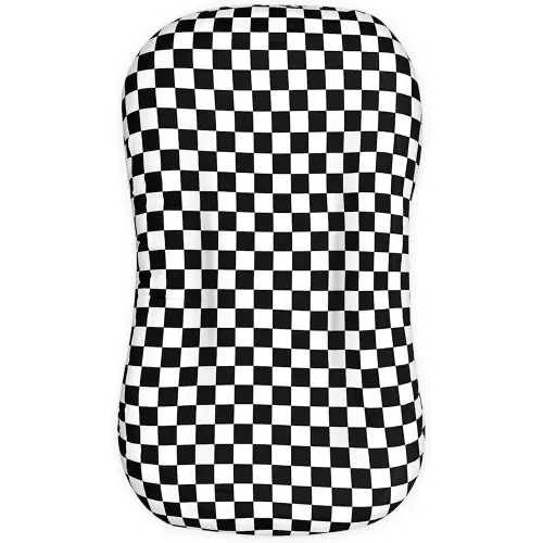 DILIMI Baby Lounger Cover for Boys and Girls, Removable Cover Ultra Soft Comfortable Lounger Slipcover, Black Checkerboard (Lounger not Included)