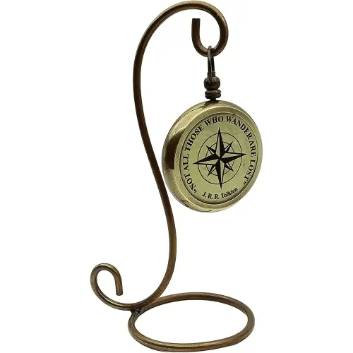 Compass with Display Stand-Unique|Uplifting|Engraved Compass |Brass Antique Compass w/Antique Display Stand Custom Gift,Business & Office Gift,Birthday,Fathers Day