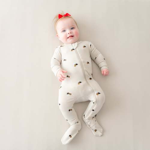 Zippered Footie in Bee Mine