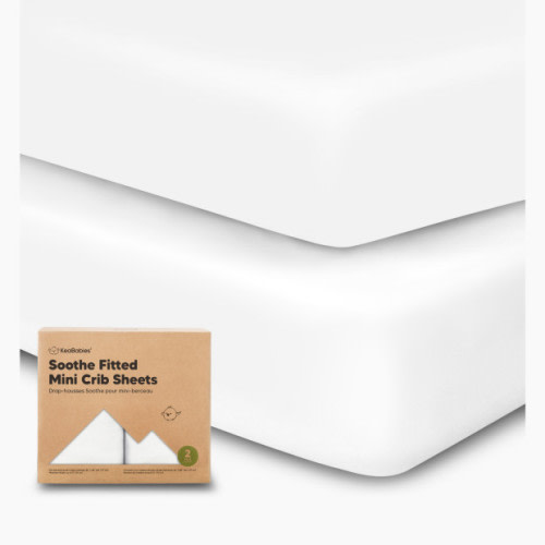 KeaBabies Soothe Fitted Mini Crib Sheets - Soft White, 2