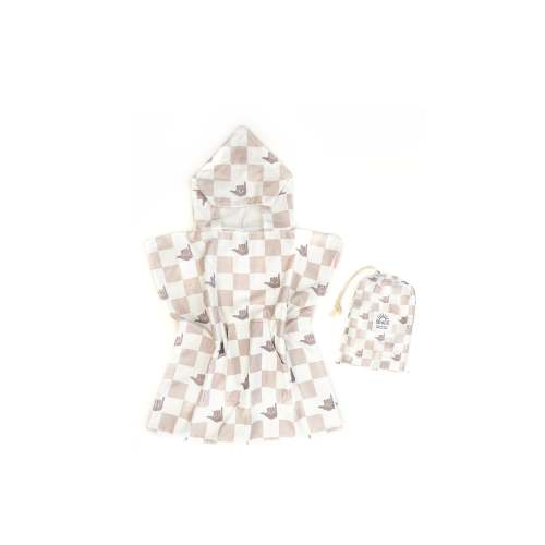 Hooded Poncho Towel-Shaka Check