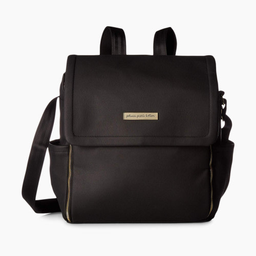 Petunia Pickle Bottom Boxy Diaper Bag  Backpack - Black Matte Leatherette