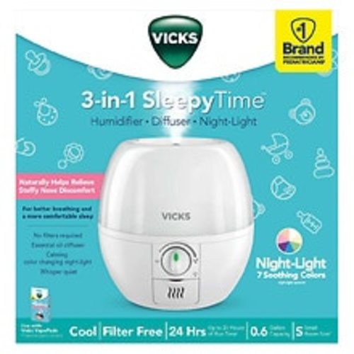 Vicks 3-in-1 Sleepy Time Ultrasonic Humidifier & Essential Oil Diffuser