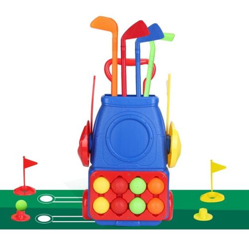 Imountek"toddler Golf Clubs Set For Kids, 4 Sticks, 8 Balls, 2 Holes, Golf Mat - Fun Playset For Ages 3-6"blue