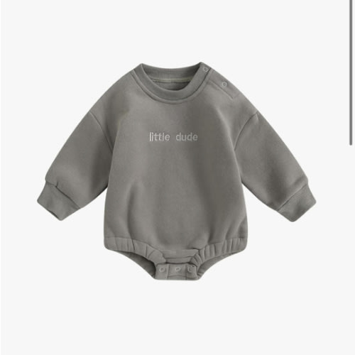 VISGOGO Newborn Infant Baby Boy Girls Oversized Romper Little Dude Sweater Onesie Coming Home Outfit Neutral Clothes