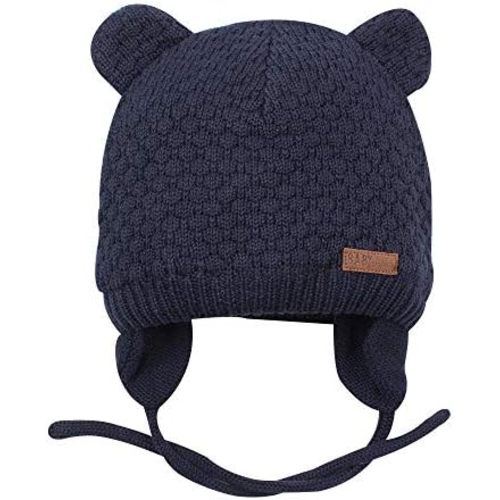 BAVST Baby Beanie Hat for Winter with Earfalp Cute Bear Kids Toddler Girls Boys Warm Knit Cap 0-2Years