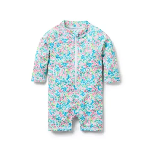 Baby Jet Ivory Ditsy Floral Baby Recycled Ditsy Floral Rash Guard Swimsuit by Janie and Jack