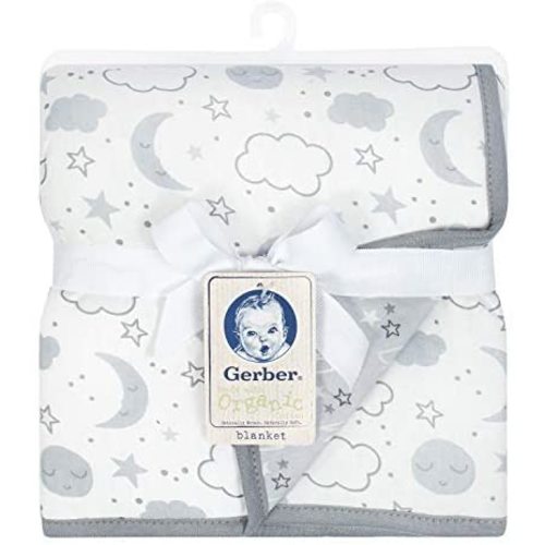 Gerber Baby Boys and Girls Newborn Infant Baby Toddler Nursery 2-Ply Receiving Swaddle Blanket, Grey Clouds, One Size