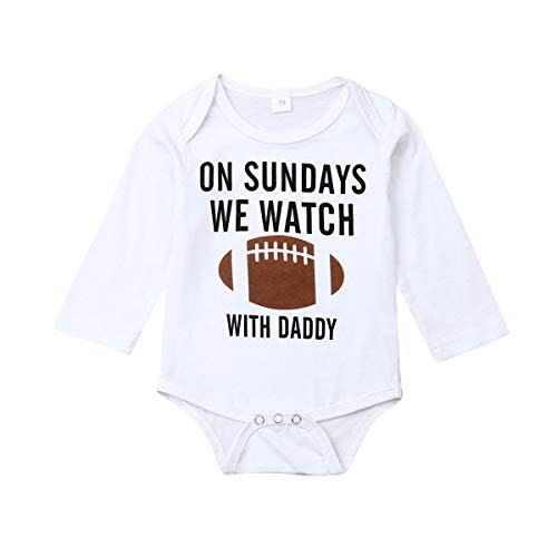 Honganda Funny Newborn Infant Baby Boy Girl On Sundays We Watch Football with Daddy Bodysuit Romper