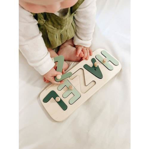 New Baby Gift Wood Name Puzzle for Toddler Montessori Puzzle, First Birthday Gift for Baby Boy Baby Girl, Wooden Toys, Custom Gift for Kids