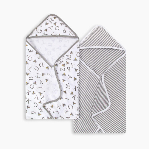 Burt's Bees Baby Organic Single-Ply Hooded Towel (2 Pack) - A Bee C