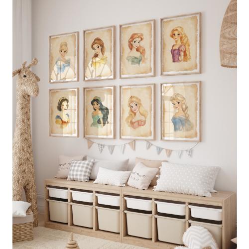 Set 15 Princess PRINTABLE ART Princess Prints Girl Nursery Decor Vintage Style Decor Girls Room Decor Princess Nursery Decoration Princess
