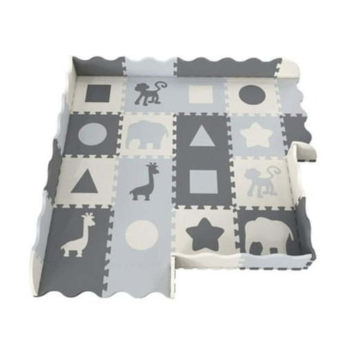 INEX Life Soft Foam Baby Play Mat (0.4 Inch Thick), Perfect Playmat for Tummy Time & Crawling - Thick Padded Tiles Protect Infants & Toddlers from Hard Floors - Clean & Modern Design