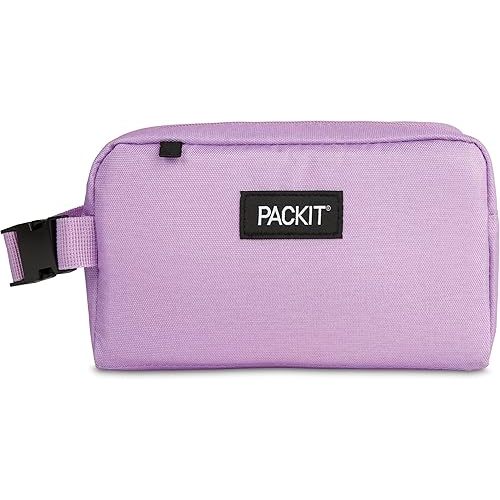 PackIt® Freezable Snack Box, Lavender, Built with ECOFREEZE® Technology, Collapsible, Reusable, Zip Closure with Buckle Handle, Designed For Work Snacks, Fresh Snacks On the Go, Adults, and All Ages