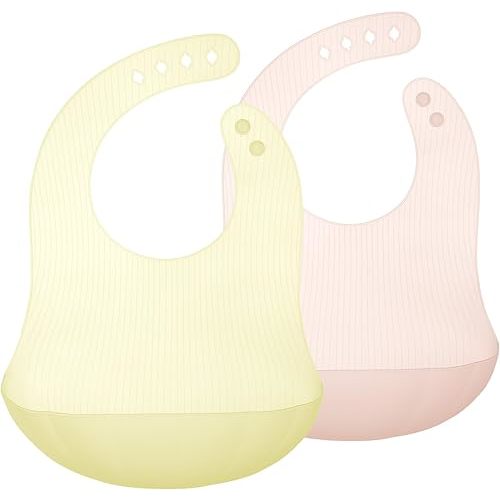 Olababy Fold N Go Silicone Baby Bib w Travel Case | Lightweight Design Eases Pressure Bruising for Infants & Toddlers