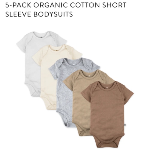 5-Pack Organic Cotton Short Sleeve Bodysuits | Honest Baby Clothing