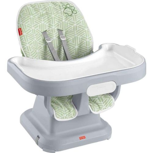 Fisher-price Spacesaver Simple Clean High Chair Baby To Toddler Portable Dining Seat With Tray Liner, Puppy Perfection