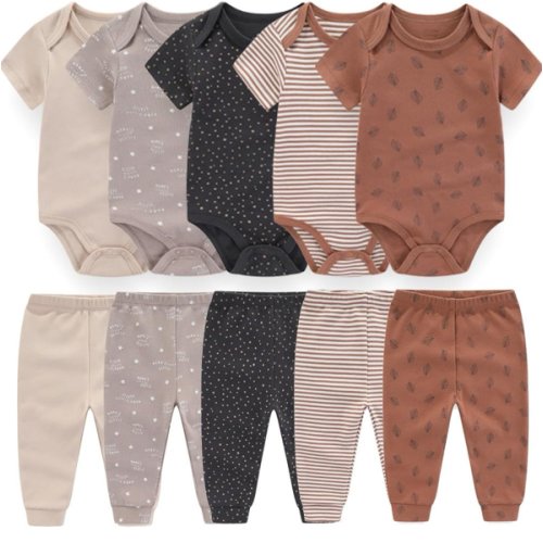 Baby Layette Set Baby Boys' 9-Piece Bodysuits Pants Set Toddler Girl Boy Unisex Baby Gift Sets