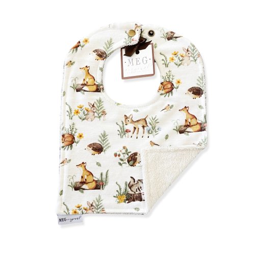 Baby-to-Toddler Adjustable Snap Bib { Baby Animals } Soft, Absorbent, & Durable - Gender Neutral/ Boy / Girl / Unisex - Deer, Fox, Bunnies