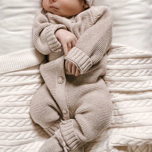 Luna + Luca Classic Purl Knit Jumpsuit - Heather Beige