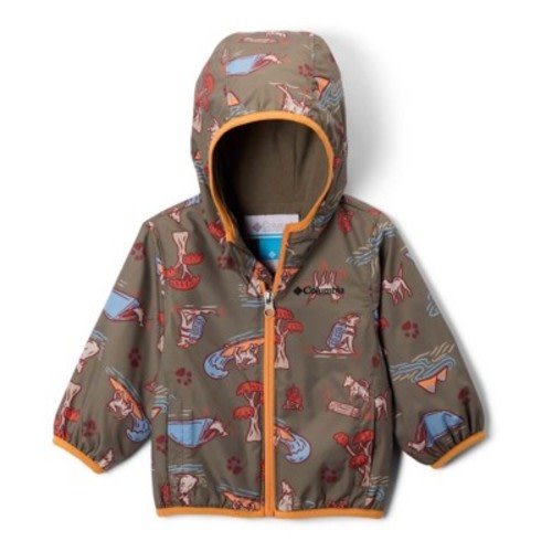 Baby Columbia Mini Pizel Grabber III Hooded Windbreaker | 3/6M - Stone Green Trail