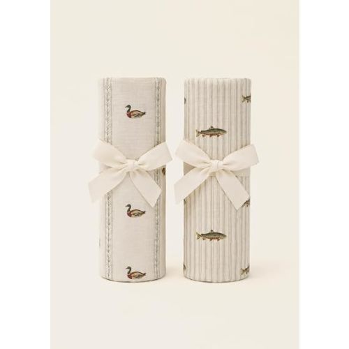 Oilo Premium Muslin Swaddle Blanket Set, Breathable 100% Organic Cotton 4-Way Muslin, Soft Large Receiving Blanket (46" x 46"), 2-Pack, Trout & Mallard