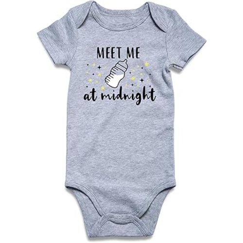 Funnycokid Baby Boys Girls Bodysuit Funny Newborn Romper Short Sleeve Infant Neutral Outfits Jumpsuit 0-12 Months