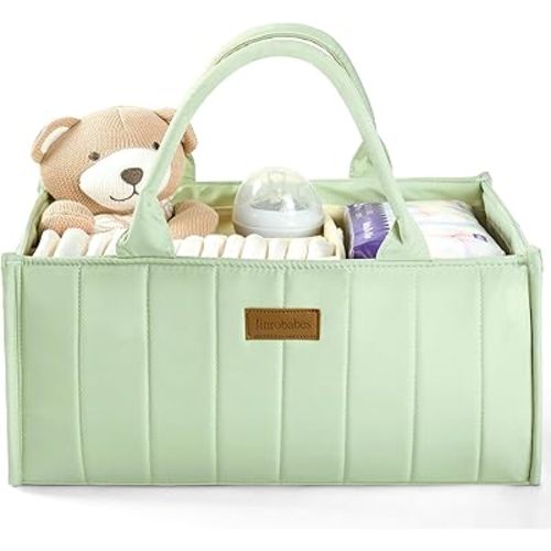 Baby Diaper Caddy Organizer, Nursery Storage Basket for Changing Table, Caddy Organizer with Handle,Gift Registry for Baby Shower, Newborn Essentials Must Haves for Girls, Boys