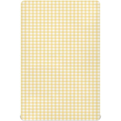 Yellow Gingham Crib Sheets for Boys Girls Soft Breathable Mini Crib Sheets for Baby 52" x 28"