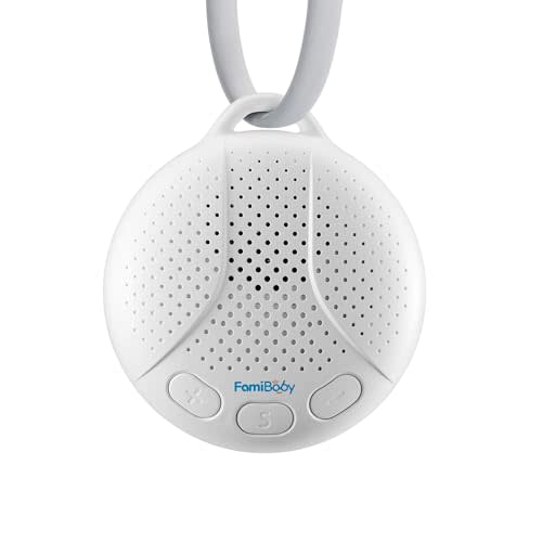 FamiBaby Portable Sound Machine for Baby - White Noise Machine with Night Light for Nursery | 16 Soothing Sounds | Shush | Travel | Registry Gift | Sleep Soother | Baby Shower