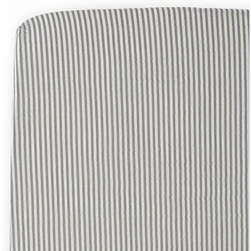 Little Unicorn Premium Crib Sheet | Breathable & Super-Soft Muslin Fabric (Grey Stripe)