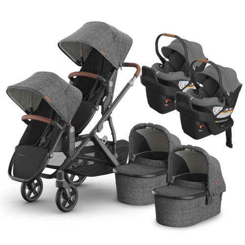 UPPAbaby Vista V3 Twin Stroller + Aria Travel System | Modern Nursery™