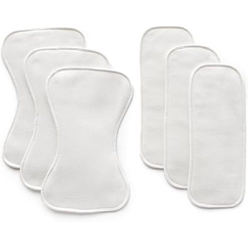 Esembly Ultra Absorbent Overnight Hemp Cloth Diaper Booster Inserts with Stay-Dry Fleece – Reusable Nighttime Doublers for Heavy Wetters – Size 1, 3 Sets (3 Contours and 3 Boosters)