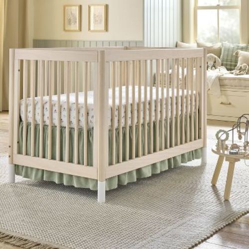 Linen-Like Crib Skirt Green - Hearth & Hand™ with Magnolia