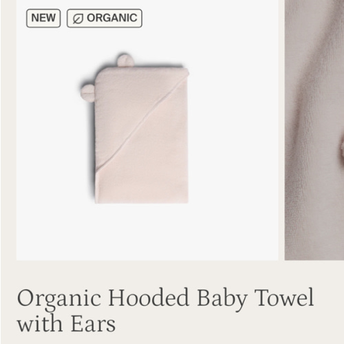 Organic Hooded Baby Towel with Ears